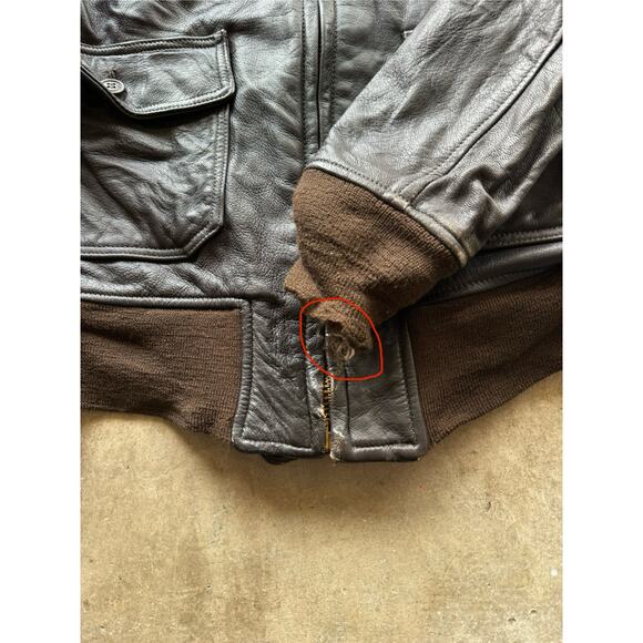 Vintage 1992 G-1 Fur Collared Leather Flight Jacket Size 40 Size Small/XS - Picture 7 of 7